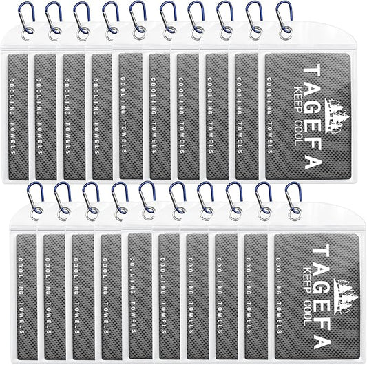 Cooling Towels 20 Pack, 40"x 12" Cooling Rags Neck Wraps for Sports with Carrying Pouch, Gym Cooling Neck Towels for Hor Weather, Sweat, Fitness, Travel-StrideForce Fitness