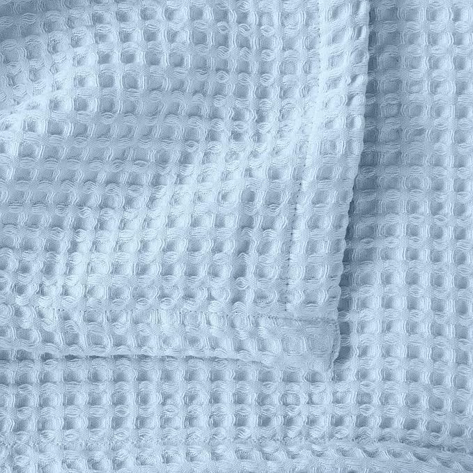 100% Cotton Waffle Weave Queen Bed Blanket | Soft, Breathable, and Lightweight Blanket for All-Seasons | Perfect for Layering | Brielle Collection (Full/Queen, Sky Blue)-StrideForce Fitness