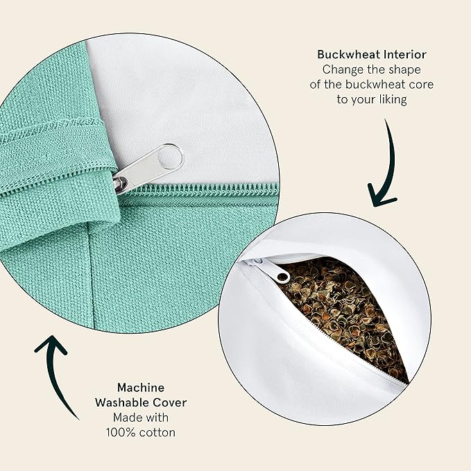 Retrospec Sedona Zafu Meditation Cushion Filled w/Buckwheat Hulls - Yoga Pillow for Meditation Practices - Machine Washable 100% Cotton Cover & Durable Carry Handle, Round-StrideForce Fitness