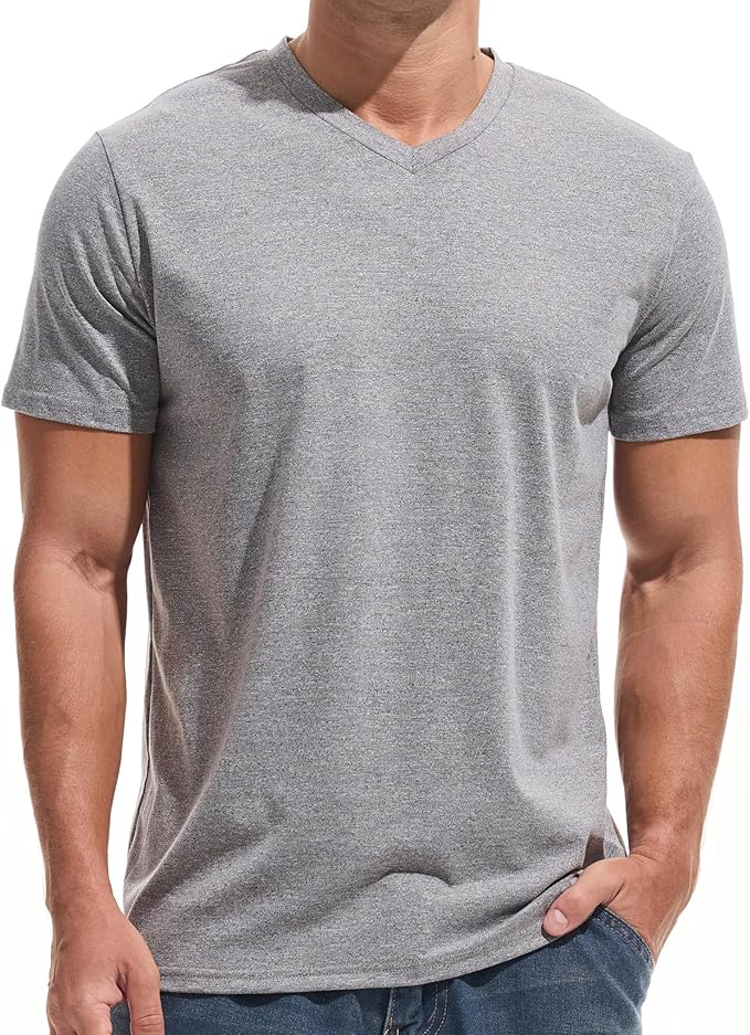 VEIISAR Premium V Neck T Shirts for Men - Modern Fitted Tees Vneck Undershirts-StrideForce Fitness