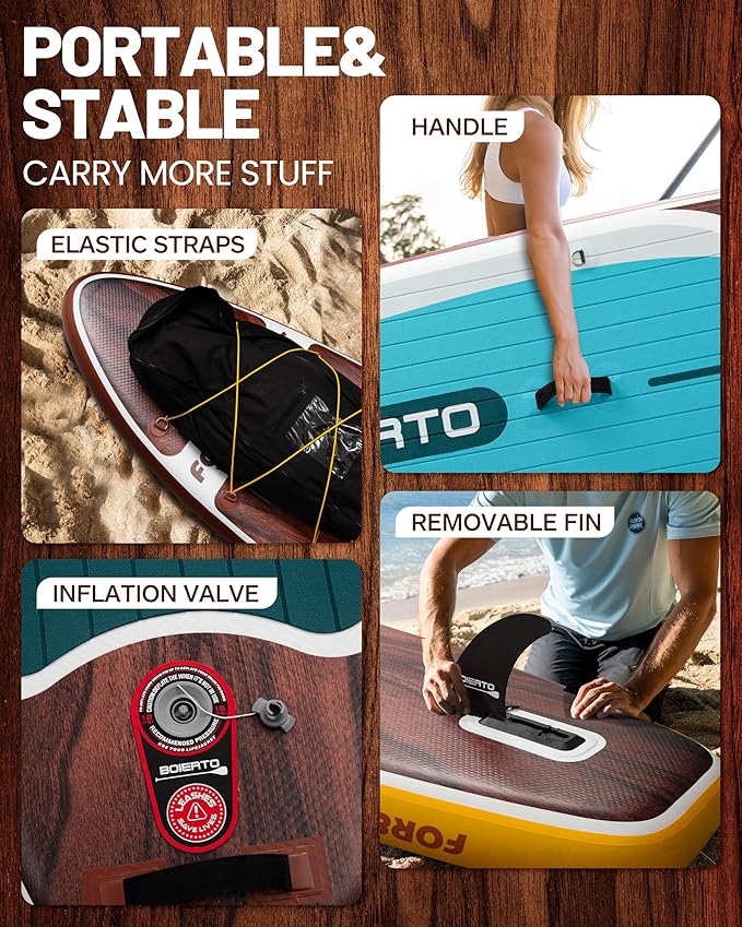 Inflatable Stand Up Paddle Board 10'8“*34"/11'*33" Extra Wide Paddle Boards for Adults, SUP with Premium Accessories & Nylon Backpack, Adjustable Paddle, Hand Pump, Bottom Fin, Leash-StrideForce Fitness