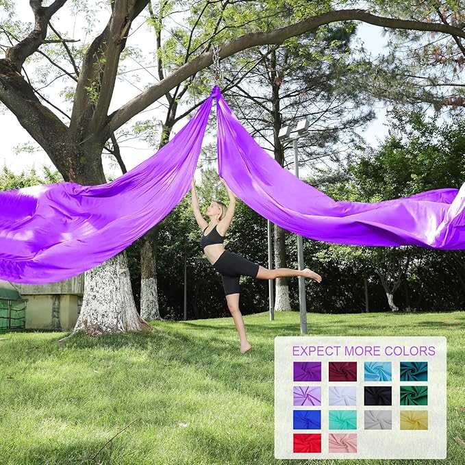 Aerial Silks 11 Yards Aerial Silks For Home Aerial Yoga Swing Aerial Yoga Hammock Swing Aerial Silk For Gymnastics-StrideForce Fitness