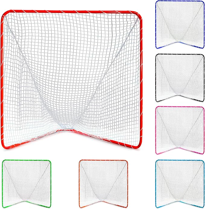 Velocity - Lacrosse Goal - Portable Steel Frame with Black Net, Perfect for Youth and Adult Training, Backyard Design-StrideForce Fitness