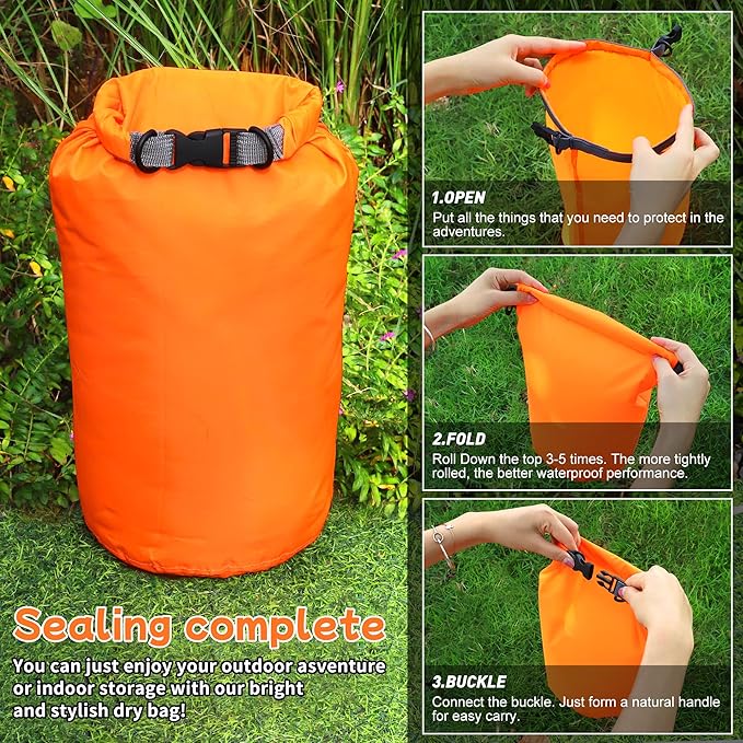 Desoto Waterproof Dry Bag 2 packs, 2L/5L/10L/20L/40L/70L Dry Sack Lightweight Portable, Dry Storage Bag to Keep Gear Dry Clean for Kayaking, Gym, Hiking, Swimming, Camping-StrideForce Fitness