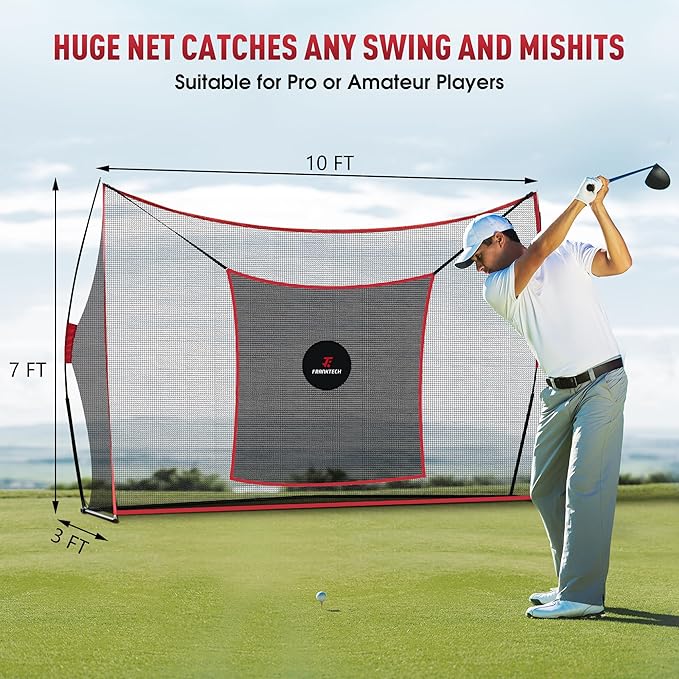 Golf Practice Net - Heavy Duty Driving Range Net with High Impact Chipping Target, Include Carry Bag and Golf Balls for Indoor Outdoor-StrideForce Fitness