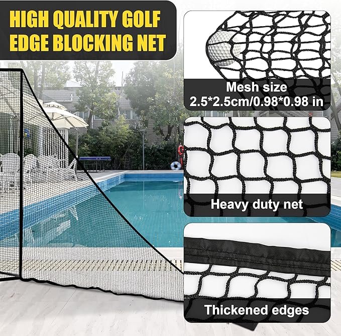 1/2PCS Golf Shank Net Attachment for Golf Hitting Nets with Sandbag, 7 * 7FT/7 * 10FT Golf Barrier Side Net,Golf Practice Hitting Net Barrier Net for Golf, Baseball, Hockey, Soccer (Black/Red-StrideForce Fitness