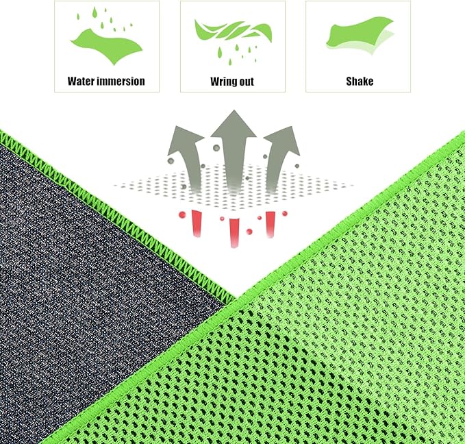 Biange Cooling Towel (Pack of 20, 40"x12") with Pouches for Sports, Workout, Fitness, Gym, Yoga, Golf, Pilates, Travel, Camping & More-StrideForce Fitness