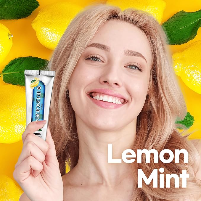 Plaque Care Toothpaste (Lemon Mint) – Deep Clean for Tartar Control & Heavy Plaque, Natural Whitening(Baking Soda), Cavity Protection, Paraben & SLS Free (3.52fl oz / 100g)