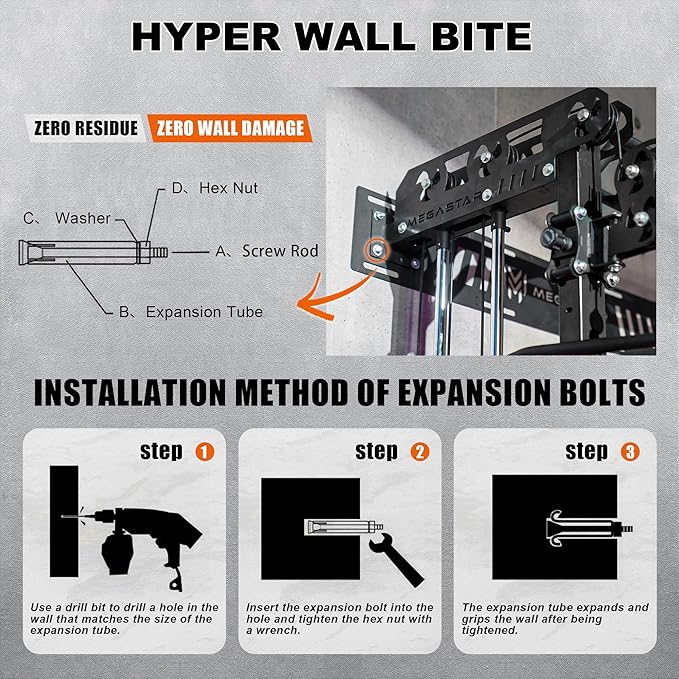 Wall Mounted Power Rack – 1600LB Capacity Compact Commercial Home Gym with Dual Cable Crossover, LAT Pulldown, Multi-Grip Pull-Up Bar & Landmine Attachment for Small Spaces, P67 Striker Red-StrideForce Fitness