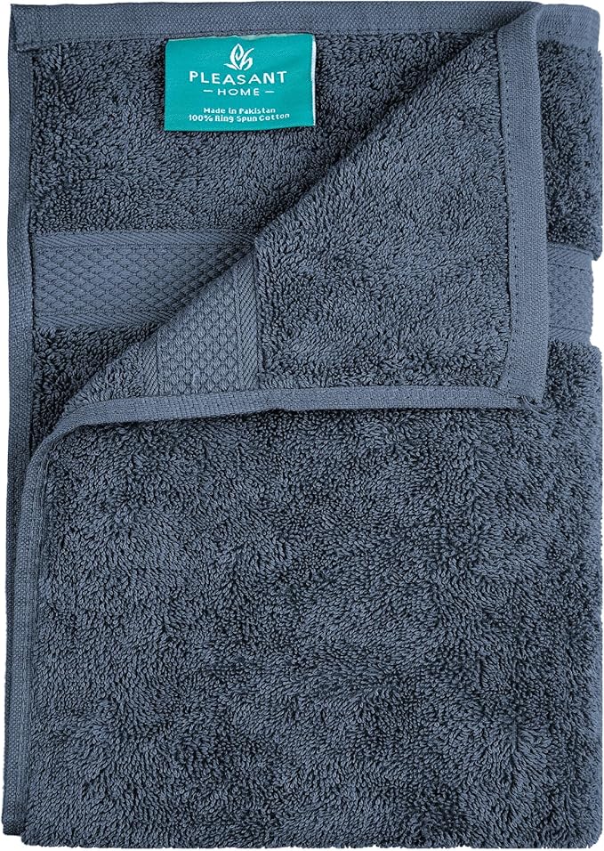 Pleasant Home Bath Towels Set of 6 (24” x 50”) 100% Cotton, 515 GSM | Lightweight, Soft & Absorbent Luxury Towels for Bathroom | for Gym, Pool & Spa | 6 Pack, Navy-StrideForce Fitness