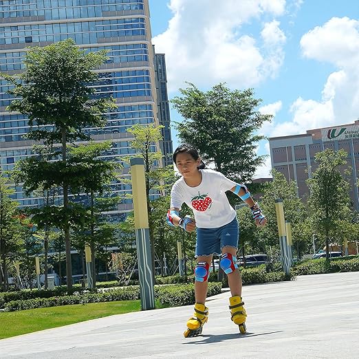 Youth/Kids Knee Pads Elbow Pads Wrist Guards Protective Gear Set for 3-15 Years Child Roller Skates, Skateboard, Cycling, Inline Skating, BMX Bike, Balance Bike, Scooter Riding and Other Outdoor Sports-StrideForce Fitness