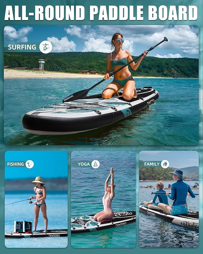 Inflatable Stand Up Paddle Board with SUP Accessories, Anti-Slip EVA Deck, 11'*33" Inflatable Paddle Boards for Adults & Youth of All Skill Levels-StrideForce Fitness