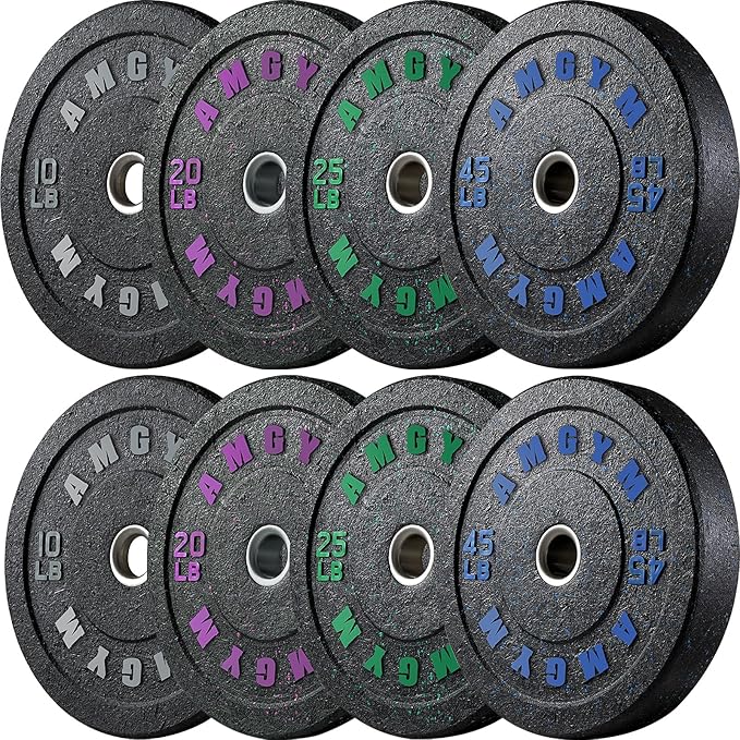 2 Inch Bumper Plates，10-500lbs，Barbell Rubber Olympic Weight Plates Set for Home Gym, Strength Training & Weight Lifting, Multiple Options Colors-StrideForce Fitness