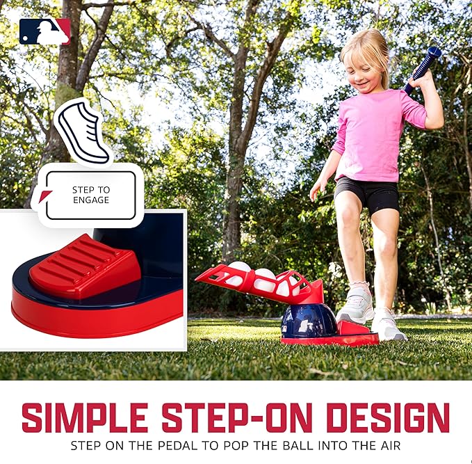 Franklin Sports Kids Baseball Pitching Machine - Pop A Pitch Batting Machine with Youth Bat + 3 Plastic Balls - Boys + Girls Toy-StrideForce Fitness