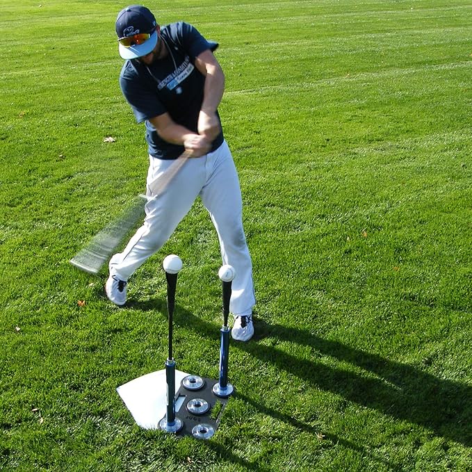 Jugs Pro-Style 5-Point T - This Batting tee Comes Complete with a Weighted Rubber encased Base and 2 Fully Adjustable Extension Tubes. Teaches Correct Contact Points for Inside, Middle, and Outside.-StrideForce Fitness