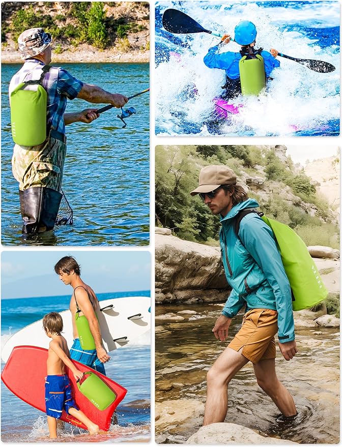 HEETA Waterproof Dry Bag for Women Men(Upgraded Version) 5L/10L/20L/30L/40L Roll Top Lightweight Dry Storage Bag Backpack with Emergency Whistle for Travel, Swimming, Boating, Kayaking, Camping, Beach-StrideForce Fitness