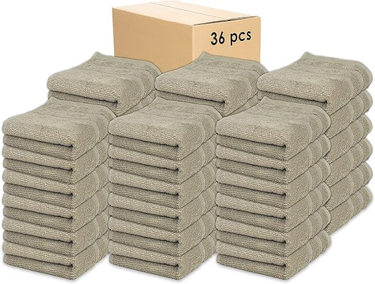 Kaufman - Premium Hand Towels Set for Bathroom, Spa, Gym, and Face Towel 100% Cotton Ring Spun, Ultra Soft Feel and Highly Absorbent Towels (Linen, 36-PK)-StrideForce Fitness