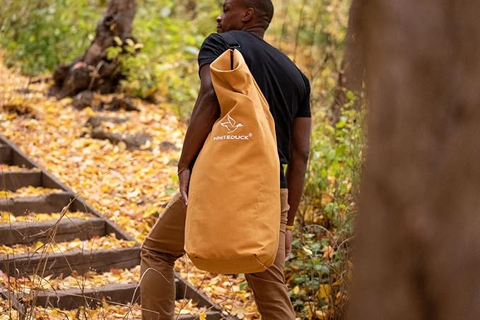 WHITEDUCK 25"x42" (430L) Top Load Canvas Duffel Bag – Military-Grade, Tear-Proof & Weatherproof, Heavy Duty for Travel, Outdoors & Military Use, with Padlock Compatibility, 5 Colors-StrideForce Fitness