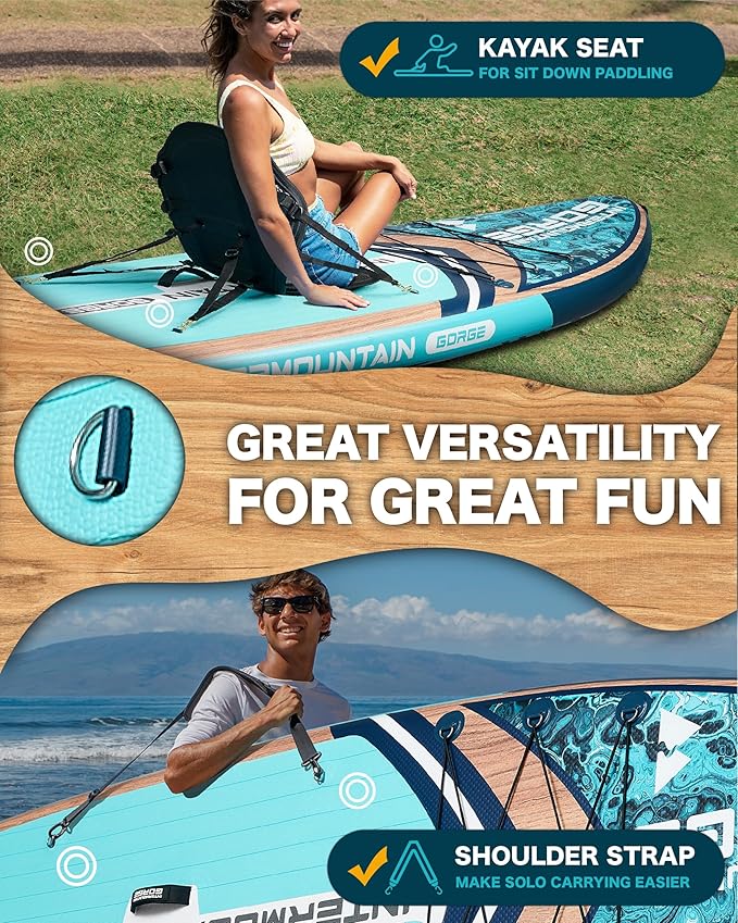 11'x34 Ultra Wide Paddleboard, Inflatable SUP&430lb Capacity for All Skill, Stand-up Paddle Board for Yoga/Family, EVA Deck, US Fin, High-Pressure Pump, 100L Bag, Safety Leash-StrideForce Fitness