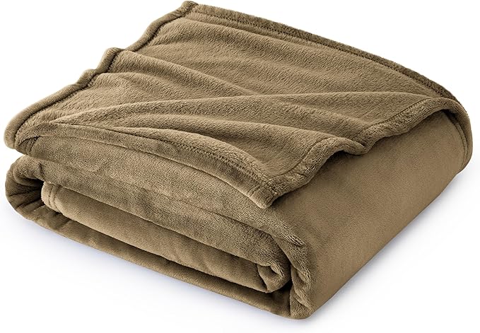 Bedsure Fleece Throw Blanket Camel - 300GSM Blankets for Couch, Sofa, Bed, Soft Lightweight Plush Cozy Throws for Toddlers, 50x60 inches-StrideForce Fitness