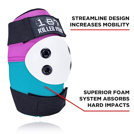 187 Killer Pads Six Pack Pad Set, Elbow Pads, Knee Pads, and Wrist Guards - Ideal for Skateboarding, Roller Skating, and Inline Skating-StrideForce Fitness