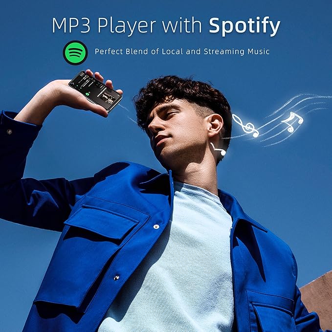 MP3 Player with Bluetooth and WiFi, Music Player with Camera Spotify Pandora,Amazon Music, 4" Touch Screen Android MP4 Player with Speaker 144GB MP4 & MP3 Player for Travel Sport-StrideForce Fitness