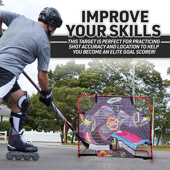 Franklin Sports NHL Street Hockey Goalie Shooting Target - Shooter Tutor Hockey Goal Practice Target - Street Hockey Net Goalie Target - Easy Attach Targe-StrideForce Fitness