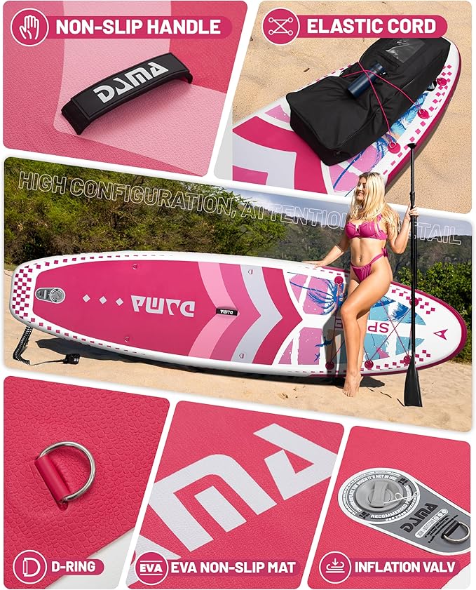 DAMA 11'*34"*6" Inflatable Paddle Board, Paddle Boards for Adults,Sup,Lightweight and Durable, Easy to Inflate, Versatile in Style, Fully Functional, Equipped w/High Grade Accessories.-StrideForce Fitness