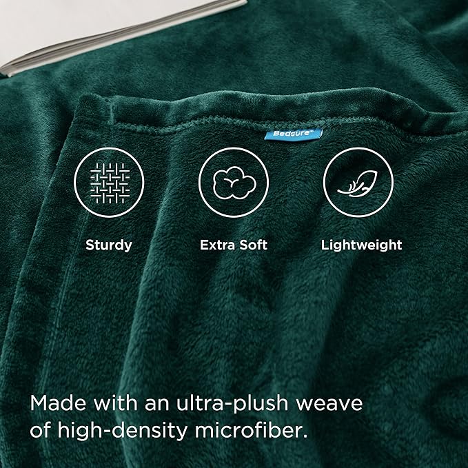Bedsure Fleece Blankets King Size Emerald Green - Bed Blanket Soft Lightweight Plush Cozy Fuzzy Luxury Microfiber, 108x90 inches-StrideForce Fitness