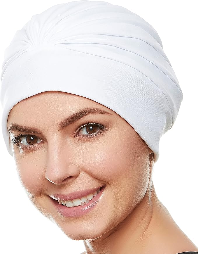 BEEMO Swim Caps for Women Swimming Turban Polyester Latex Lined Pleated for Ladies-StrideForce Fitness