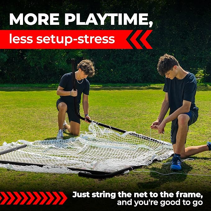 Velocity - Lacrosse Goal - Portable Steel Frame with Black Net, Perfect for Youth and Adult Training, Backyard Design-StrideForce Fitness