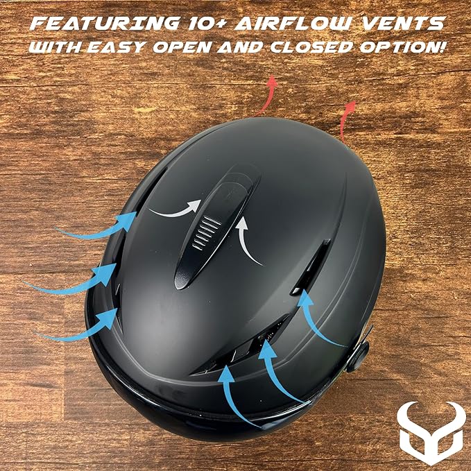 Demon United Ski and Snowboard Visor Helmet-Snowboard Helmet with Removable Visor Goggles and Rear Dial Adjustment- Snow Sport Helmets for Men and Women-StrideForce Fitness