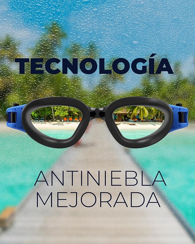 AqtivAqua Swimming Goggles, DX Wide View Swim Goggles for Adult Men Women, Anti Fog No Leaking-StrideForce Fitness