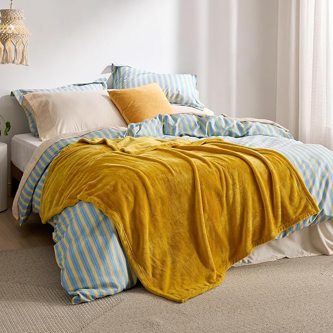 Bedsure Gold Fleece Throw Blanket - 300GSM Blankets for Couch, Sofa, Bed, Soft Lightweight Plush Cozy Throws for Toddlers, 50x60 inches-StrideForce Fitness