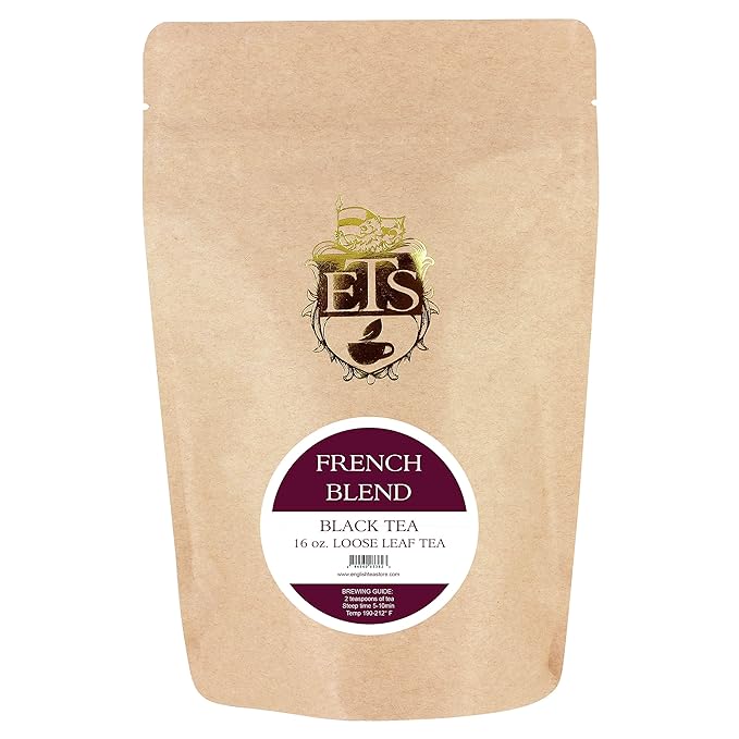 French Blend Loose Leaf Tea Pouches - 4oz | Lavender Rose Jasmine Black Green Tea | Floral Romantic French Cafe Style | Assorted Tea From Assam Ceylon Kenya Provence China-StrideForce Fitness