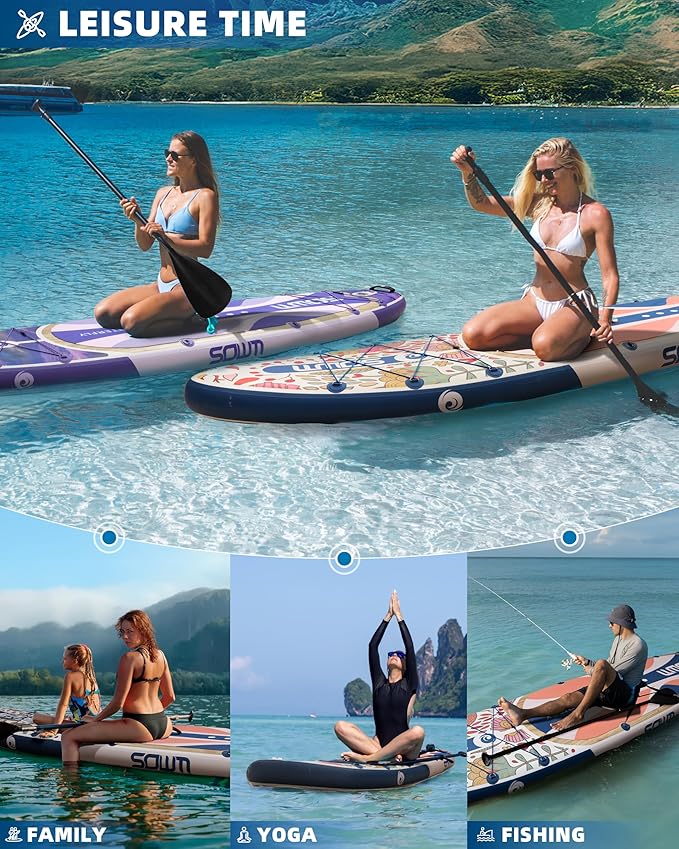 Inflatable Paddle Boards 11'x33'', Stand Up SUP Paddle Board Inflatable for Adults Youth, Extre Wide & Non-Slip Sup of All Skill Levels-StrideForce Fitness
