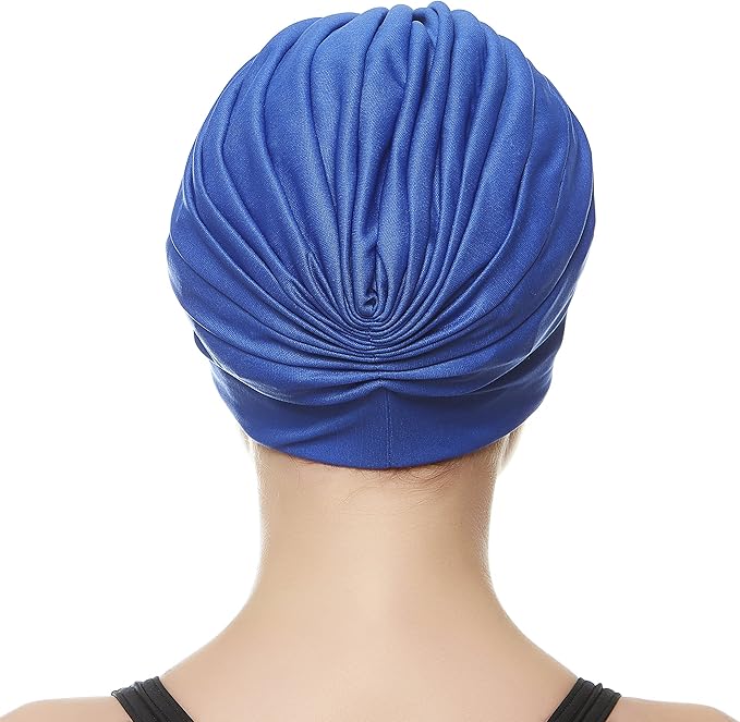 BEEMO Swim Caps for Women Swimming Turban Polyester Latex Lined Pleated for Ladies-StrideForce Fitness