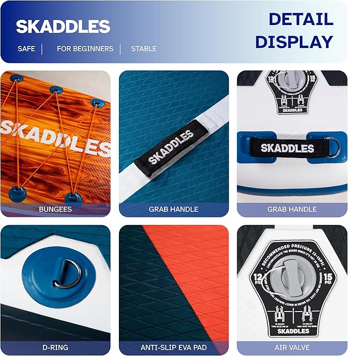 10’6’’ Portable Inflatable Stand Up Paddle Board (SUP) for Adults and Youth with Non-Slip Deck – Complete Accessories Kit, Perfect for Fishing, Yoga, Fitness & Family Fun-StrideForce Fitness