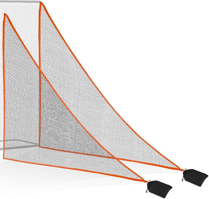 1/2PCS Golf Shank Net Attachment for Golf Hitting Nets with Sandbag, 7 * 7FT/7 * 10FT Golf Barrier Side Net,Golf Practice Hitting Net Barrier Net for Golf, Baseball, Hockey, Soccer (Black/Red-StrideForce Fitness