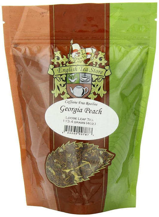 Georgia Peach Rooibos Tea Pouches - 4oz | Naturally Caffeine Free Herbal Loose Leaf Tea | Fruity and Smooth Flavor | Enjoy Hot or Iced | Rooibos Tea Blend with Peach Notes | South African Origin-StrideForce Fitness