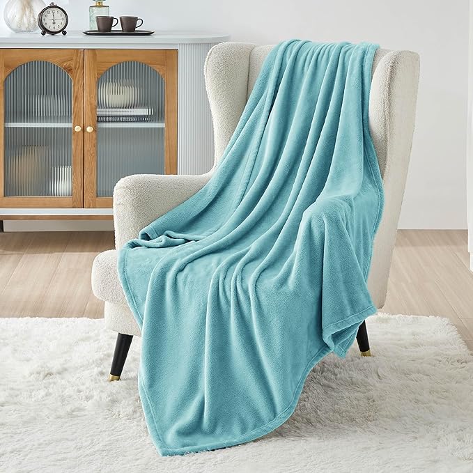 Bedsure Fleece Throw Blanket for Couch River Blue - Lightweight Plush Fuzzy Cozy Soft Blankets and Throws for Sofa, 50x70 inches-StrideForce Fitness