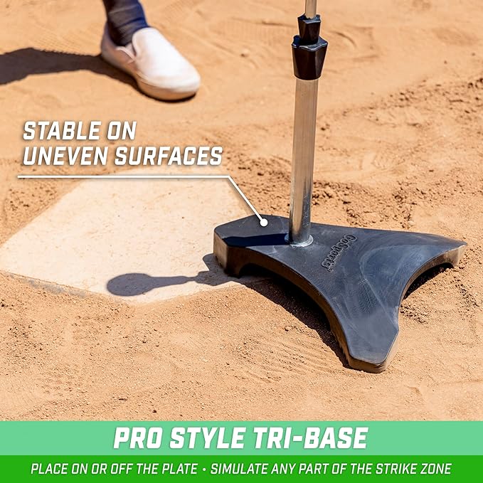 GoSports Baseball & Softball Pro Batting Tee with Heavy-Duty Tripod Base Design and Adjustable Height-StrideForce Fitness