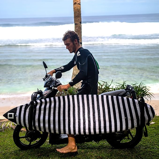 Surf Squared Surfboard Sock Cover and Paddleboard Cover - Lightweight Stretch Protective Surfboard Bag - Surfing Accessories - Shortboard, Longboard, Hybrid, Wakesurf, Standup Paddleboard SUP-StrideForce Fitness