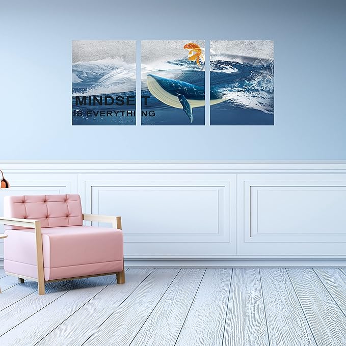 Inspirational Canvas Paintings 3 Panels Motivational Wall Art Inspirational Wall Art Entrepreneur Quotes Artwork Painting Picture for Framed Office Home Decoration Living Room Bedroom 36''W x 16''H-StrideForce Fitness
