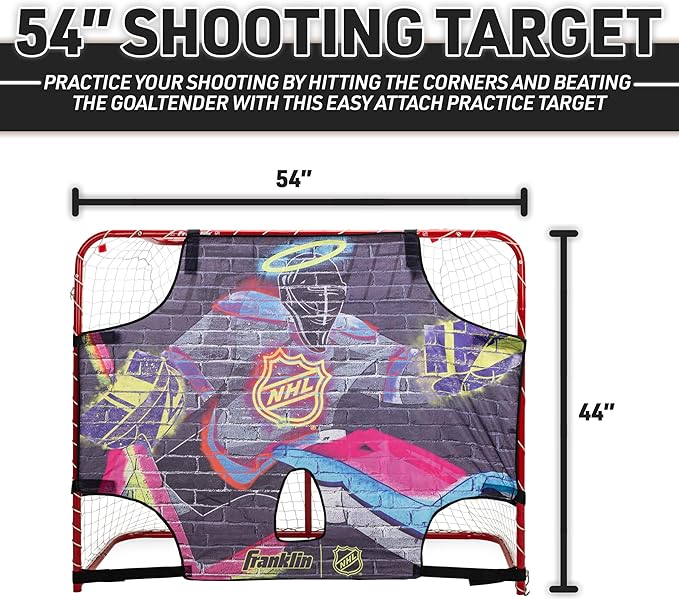 Franklin Sports NHL Street Hockey Goalie Shooting Target - Shooter Tutor Hockey Goal Practice Target - Street Hockey Net Goalie Target - Easy Attach Targe-StrideForce Fitness