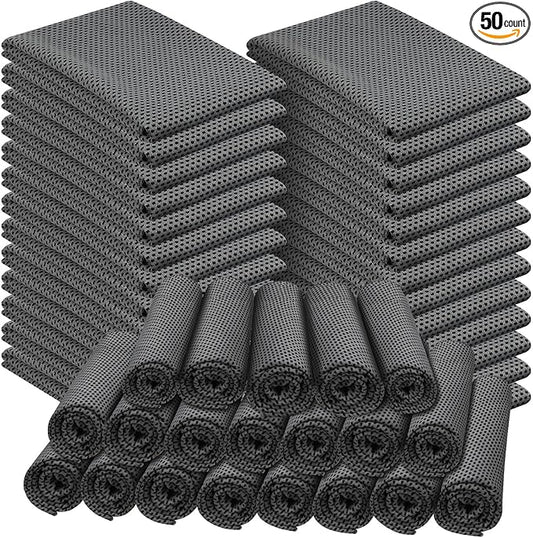 Shellwei 50 Pcs Cooling Towel 40 x 12 Inch Microfiber Workout Towels Breathable Chilly Towel Ice Cool Cold Towels Bulk Fast Drying Absorbent Sweat Rag for Neck Yoga Sports Golf Gym-StrideForce Fitness