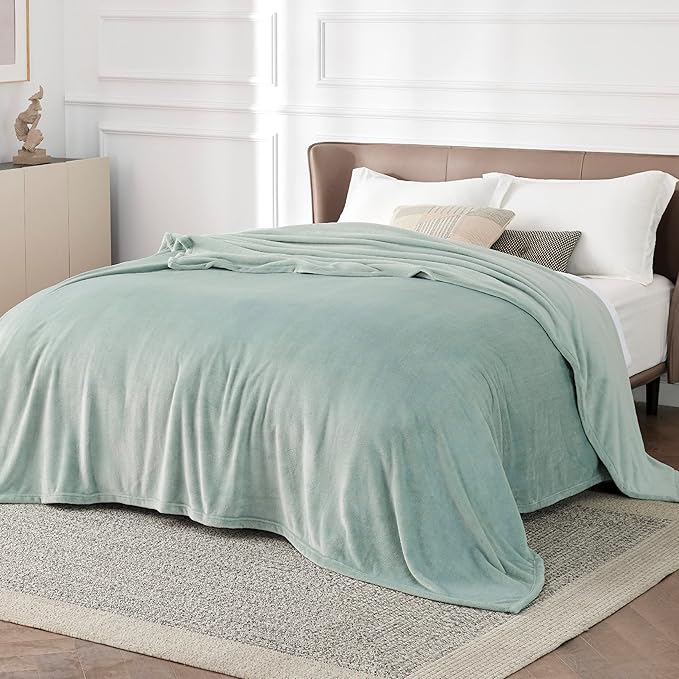 Bedsure Fleece Blanket California King Sage Green - Lightweight Plush Fuzzy Cozy Soft Bed Blankets, 102x96 inches-StrideForce Fitness