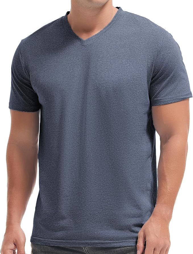 VEIISAR Premium V Neck T Shirts for Men - Modern Fitted Tees Vneck Undershirts-StrideForce Fitness