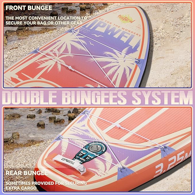 UPWELL 11’6”/11'2”/11'/10'8”/10'6”/10'2” Inflatable Stand Up Paddle Board with sup Accessories Including Backpack, Repairing Kits, Non-Slip Deck, Leash, 3 Fins, Paddle and Hand Pump-StrideForce Fitness