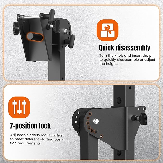 Adjustable Lever Arms, Power Rack Attachment for Full-Body Strength Training, Compatible with 2x2, 2x3, 3x3 Racks, Fits 1’’ & 2’’ Weight Plates, 350LB Capacity, Multi-Grip Handles, TK800-StrideForce Fitness
